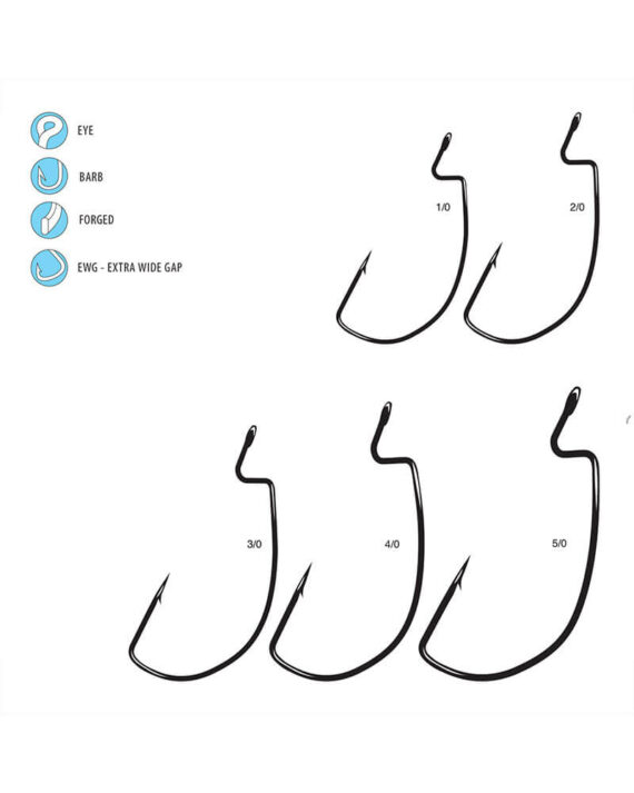Worm Hook, Deep Throat Wide Gap – Line art